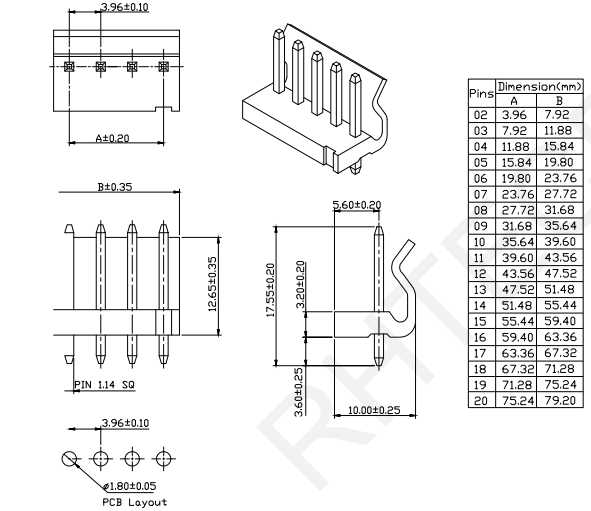 Diagrama técnico del zócalo
